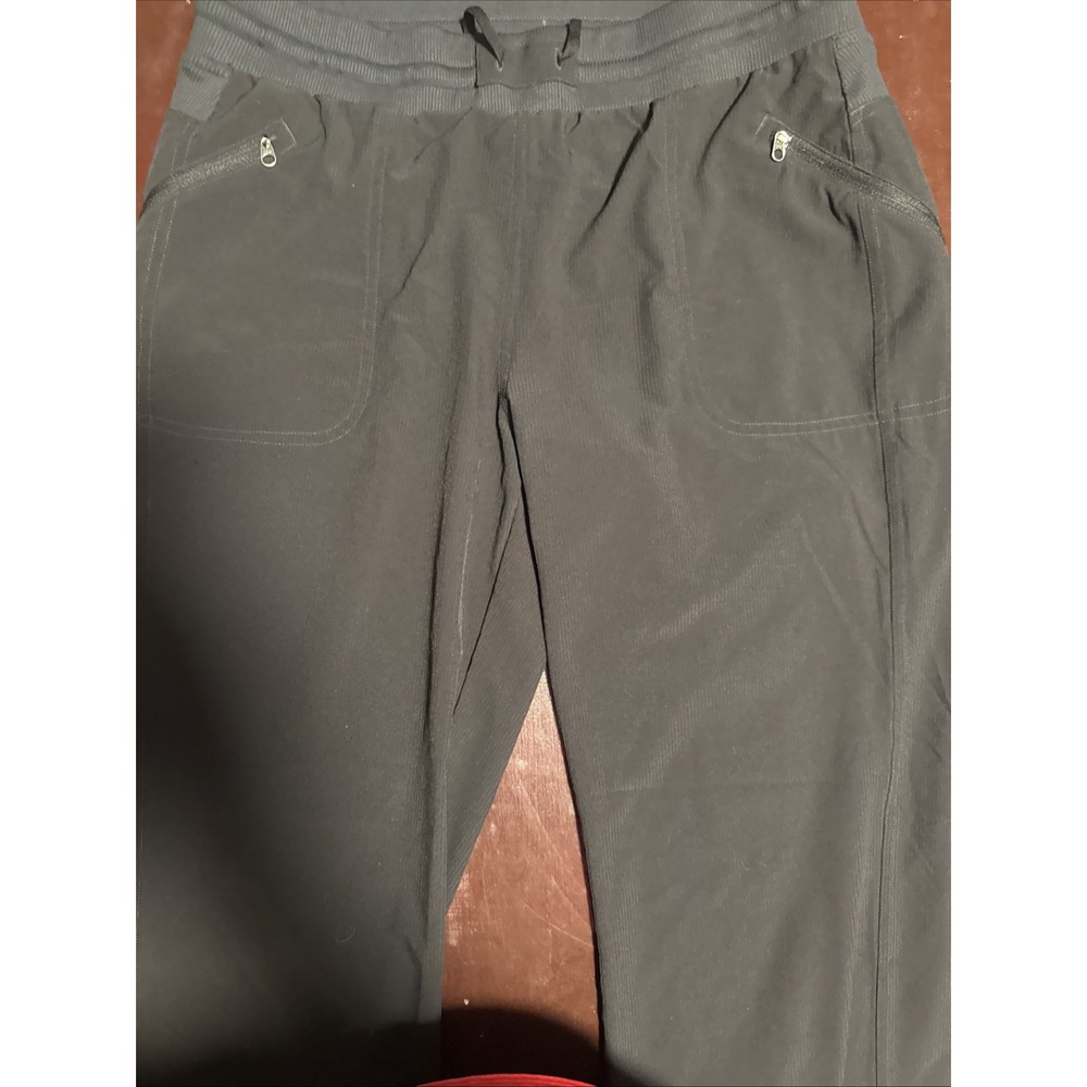 REI Co-op Womens Active Hiking Pants Gray Ribbed Waist Drawstring Size M RN37249